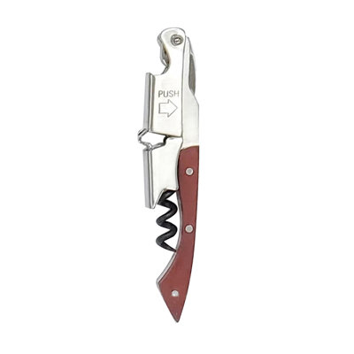 Oggi Barware Deluxe Waiter's Corkscrew - Wood Handle, Double Hinged Lever
