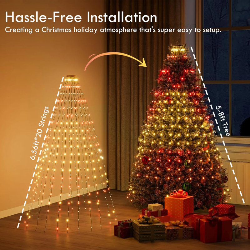 Guirlande de Noël avec guirlande lumineuse 400Led