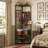 Space-Saving Corner Freestanding Hall Tree Coat Rack, Spacious Storage Shelves & Removable Durable Hooks, Anti-Tip Design Fits Entryway-1262767578