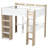 Full Size Loft Bed In White + Natural, Featuring Storage Shelves And An Integrated Desk, Practical With Built - Wardrobe A Study For Teens-458335584