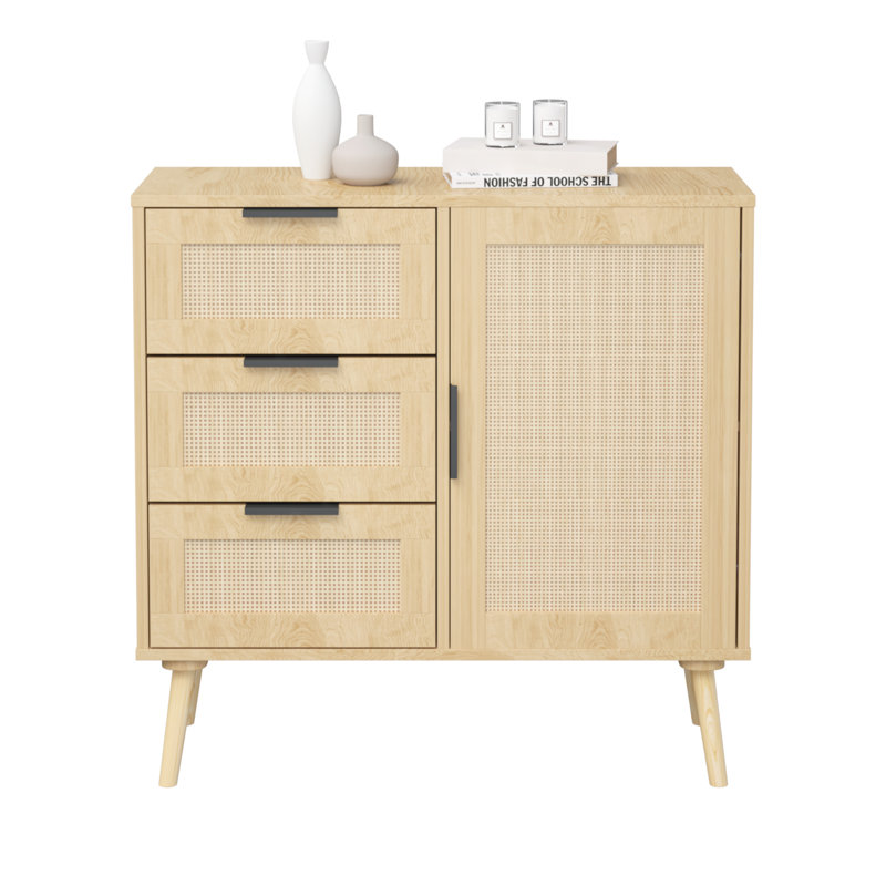 Versatile Rattan Wood Cabinet for Efficient Organization in Every Room