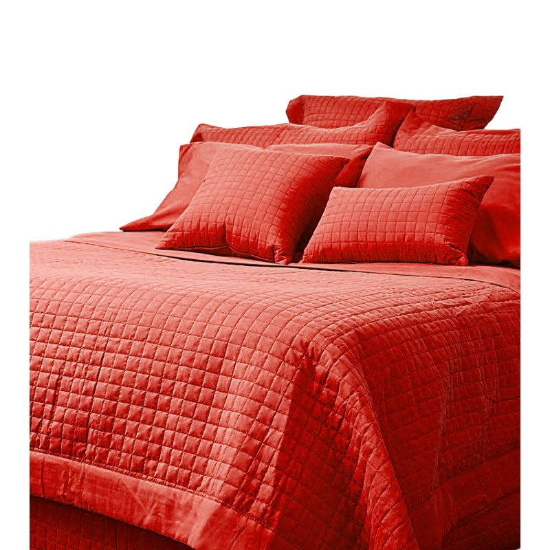 Grid Modern & Contemporary Duvet Cover, Queen, Red
