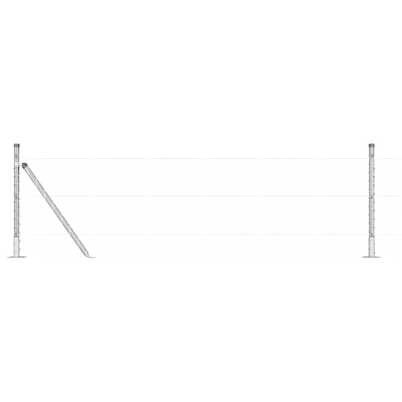 Vidaxl Fence Posts With Base Plates 26 Pcs Diameter32mm Galvanised Steel, Silver, 50cm H x 3.2cm W
