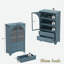 Armoire de rangement vitrée avec 2 tiroirs et tablettes réglables