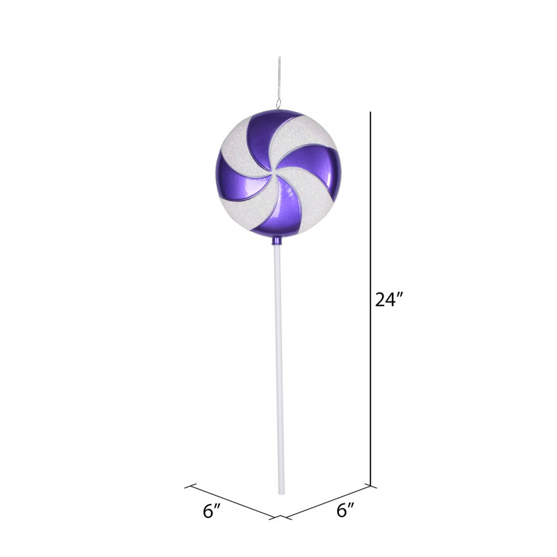 Ornement de bonbon bonbon, H 24 po x l 6 po x P 0,5 po, Mauve