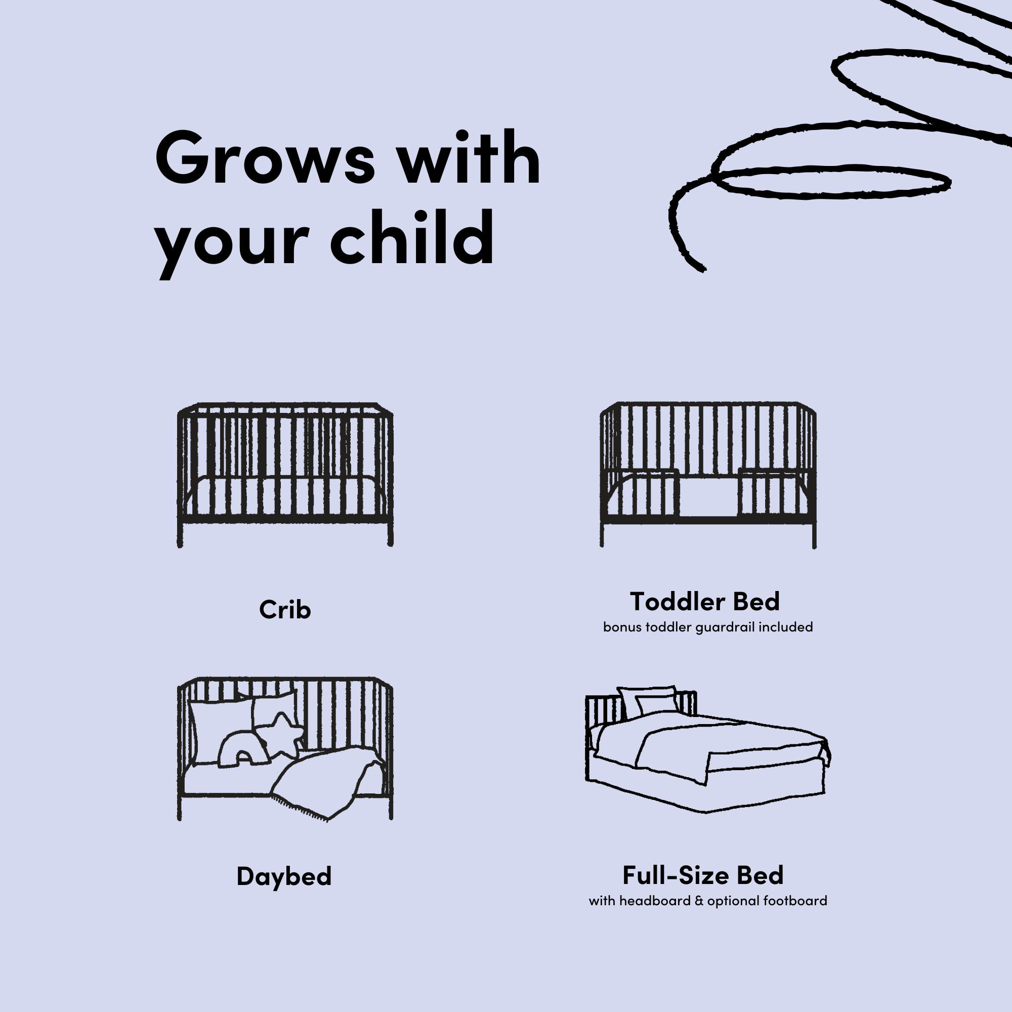 Santorini 5-In-1 Convertible Crib, Crib + Mattress, Hazelnut