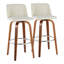 Tabourets de bar 30 po à hauteur fixe Thea avec pieds en bois cintré et repose-pieds rond Thea-94398858-94398862-94398867