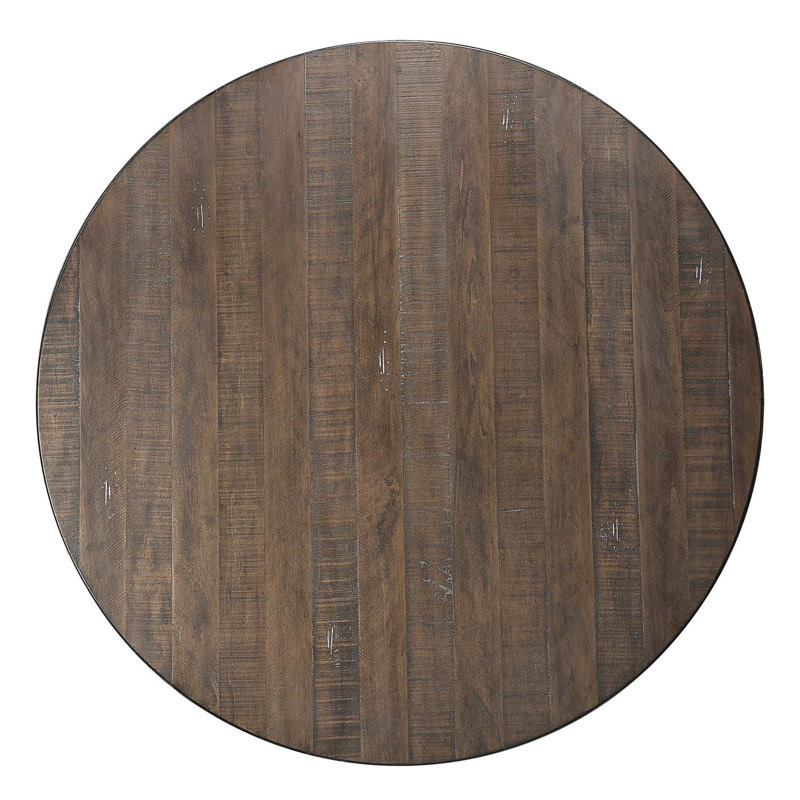 54" Raphaela Round Round Dining Table, Weathered Cherry Finish