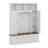 Hall Tree With Golden Hooks And Handles, Practical Entryway Walnut Bench With Adjustable Shelves, Farmhouse Wooden Style Coat And Shoe Rack-116795860