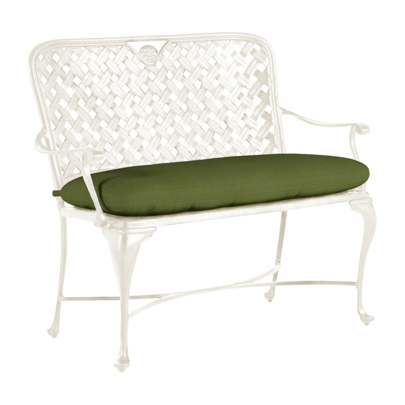 Provance Aluminum Garden Bench, No Welt, Linen Forest, Slate Gray