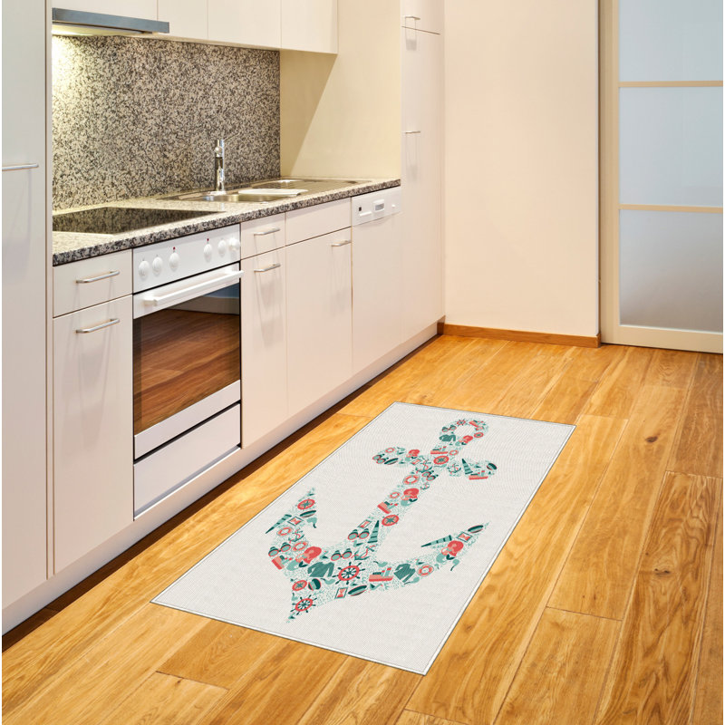 Tapis décoratif en fibres à haute densité Anchor, Rectangle— 4 pi x 5 pi 8 po