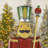 59" Tall Iron Christmas Burgundy Nutcracker Holding Baton "Henry"