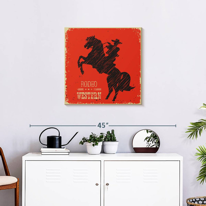 Lelar Western Rodeo, 24" H x 24" W