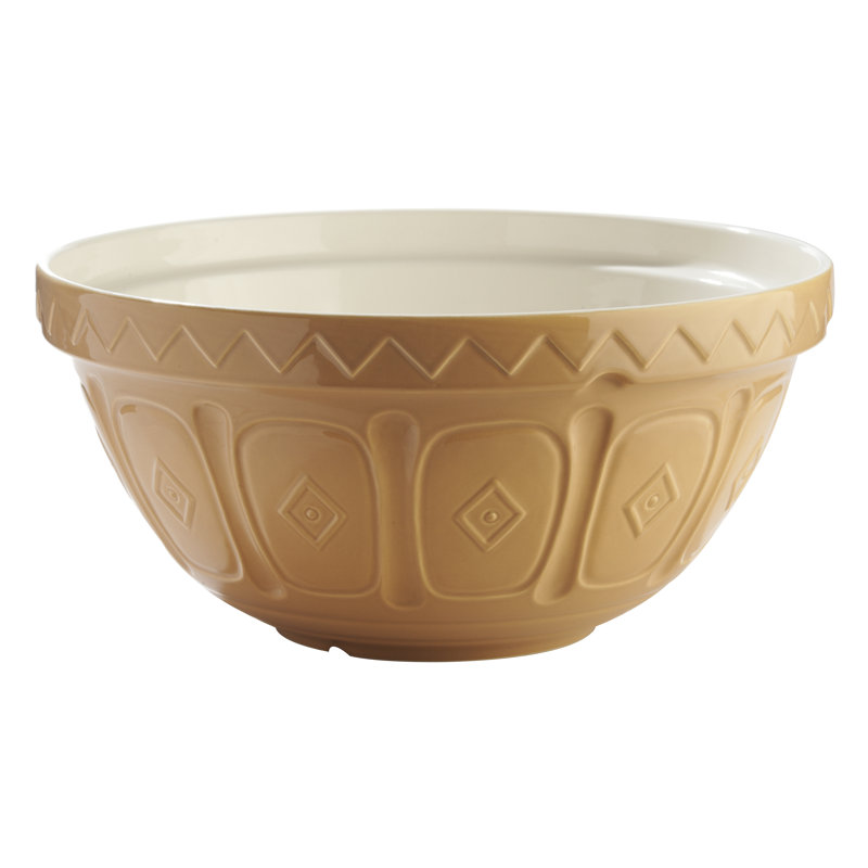 Cane Patterned Ceramic Mixing Bowl, 14-inch
