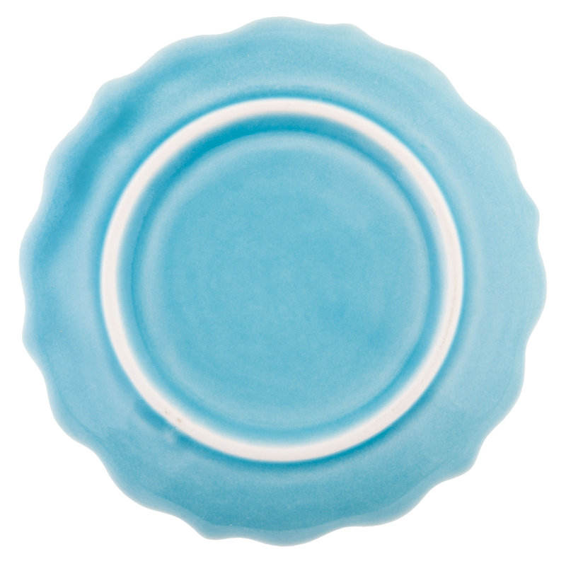 Plateau de babiole moyen en forme de fleur turquoise