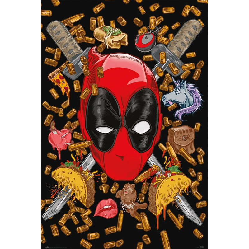  Officiellement sous licence - affiche d'art 24 x 36 pouces - Bullets and Chimichangas - Reproduction décorative - Papier affiche - Prêt à encadrer