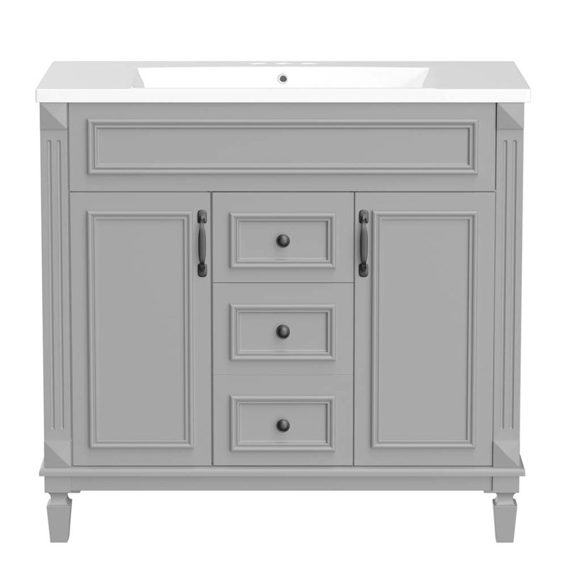 Meuble-lavabo simple avec plateau Clasina 35,9, Gris