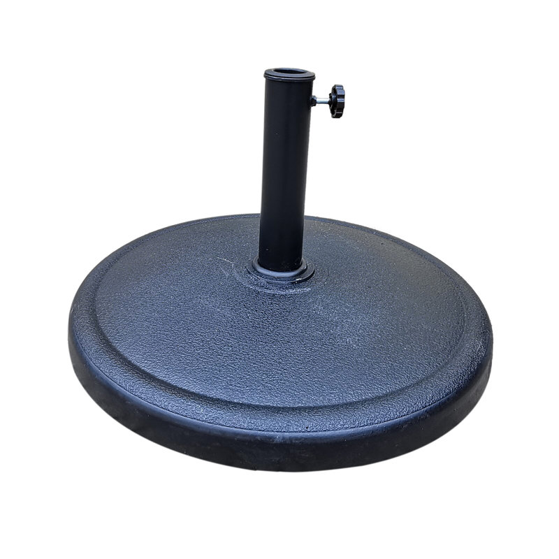 42 Pound Round Resin Umbrella Base - Rust-, Secure Attachment, Elegant Patio Decoration, Compatible With Different Umbrellas, , Protected Rust- Construction, Attachment Feature, Surface