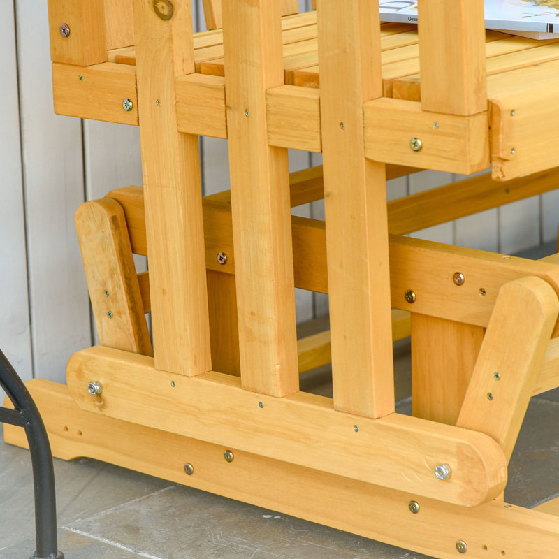 Chaise berçante lisse pour patio avec fauteuil coulissant en bois et apparence rustique