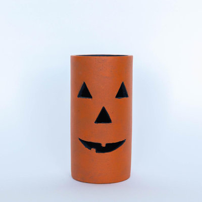 Porte-bougie cylindrique avec citrouille