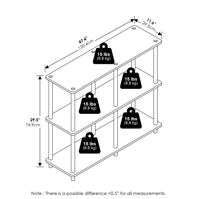 Nirujan 119.89cm W Plastic Shelving Unit