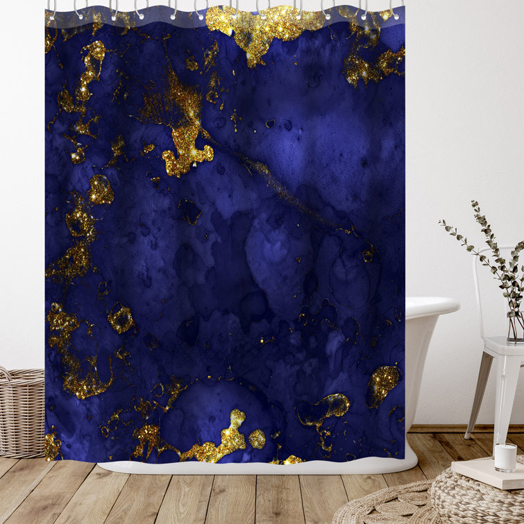 Powder Blue Abstract Custom Shower Curtain