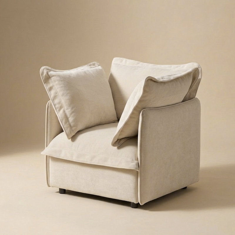 Fauteuil Qoosh, couleur craie, Craie