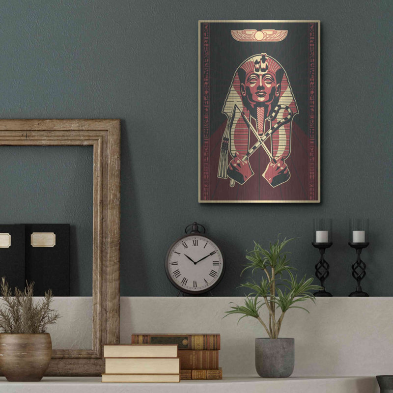 Art mural en métal «Pharoah» Luxe, H 16 po x l 12 po x P 0,13 po
