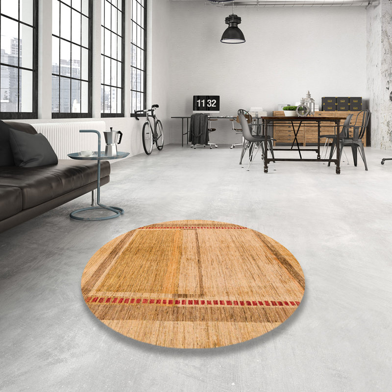 Tapis décoratif multicolore à motif abstrait, Rond 4 pi