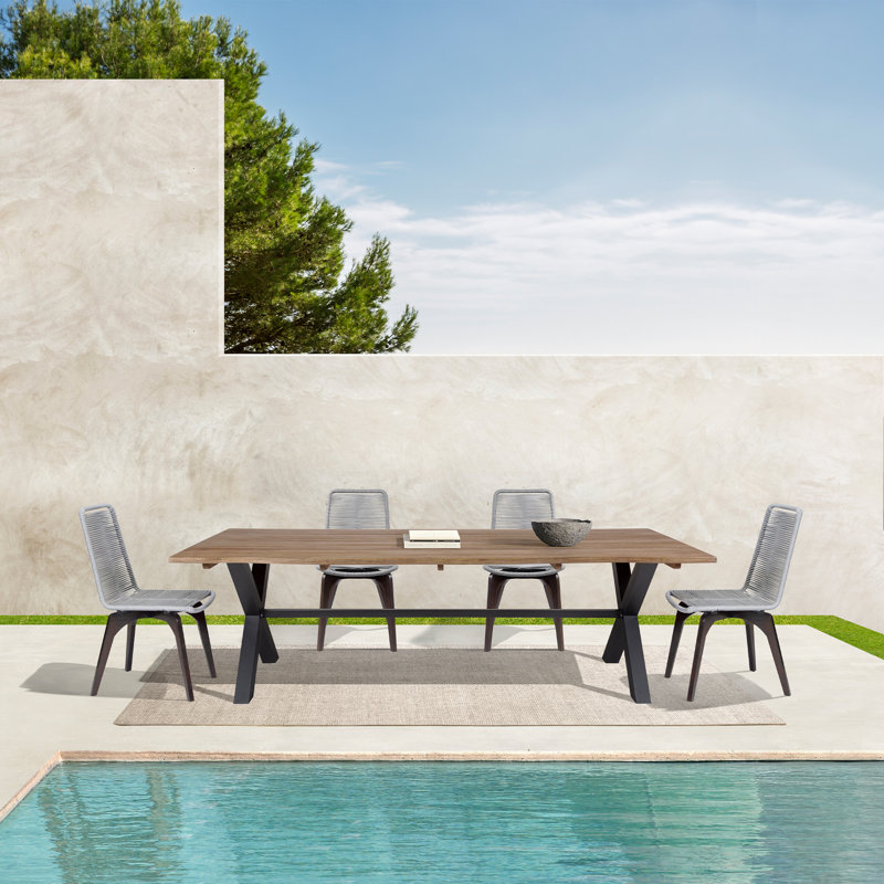 Naples 94.5'' Rectangular Outdoor Dining Set, 4