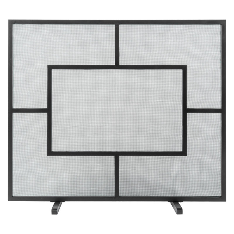 Chelsea Steel Fireplace Screen, Flat Black