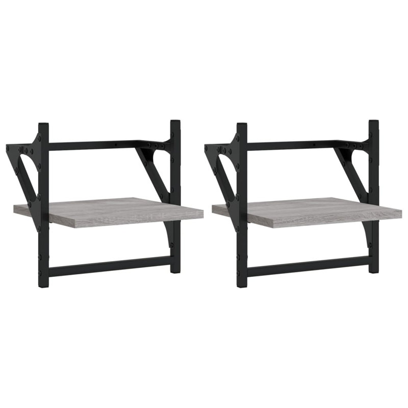 Shorthill 2 Piece Bracket Shelf, Grey Sonoma