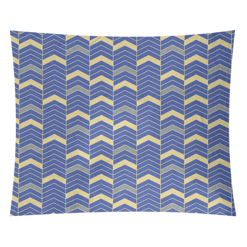 Tapisserie Stephenie, H 88 po x l 104 po, Bleu / Jaune