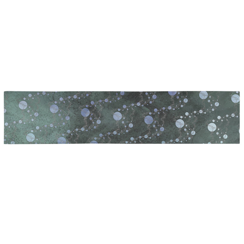 Avicia Planets Stars Table Runner, 90" L x 16" W, Green Ombre
