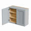 Porte d'armoire murale en bois massif gris foncé et étagère pour le rangement dans la cuisine, le rangement dans la salle de bain, la buanderie et les tablettes réglables prêtes à assembler