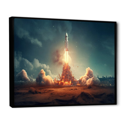 «Vintage Spaceship Rocket I», reproduction sur toile