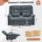 Recliner Loveseat With Cup Holders And Side Pocket For Living Room-1536845417