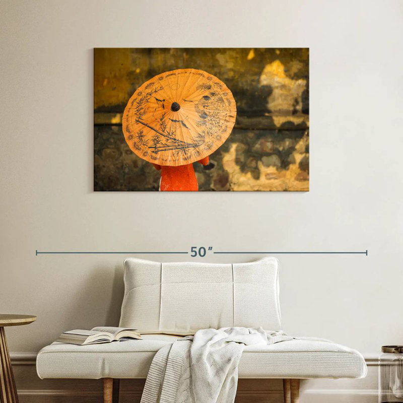 Kerner Vietnamese Orange Umbrella, 26" H x 39" W