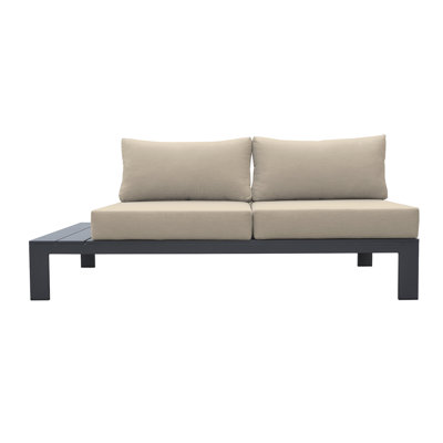 Raineri Aluminum Outdoor Sectional Sofa In Taupe And Gray