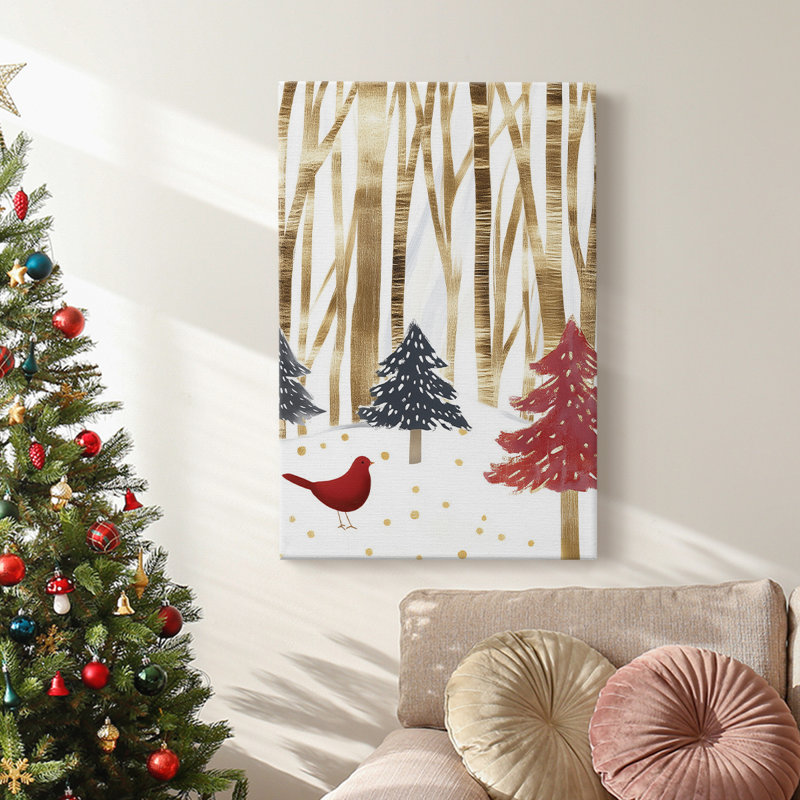 Art de Noël des Fêtes - Toile tendue avec châssis CDIX, H 12 po x l 8 po