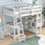 Lit mezzanine avec bureau, échelle, tablettes-104571766