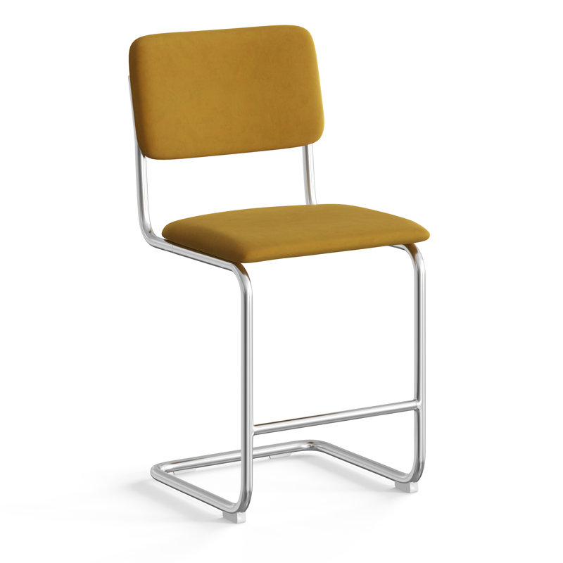 Walsh Velvet Counter & Bar Stool, Gold, Counter Stool (24” Seat Height)