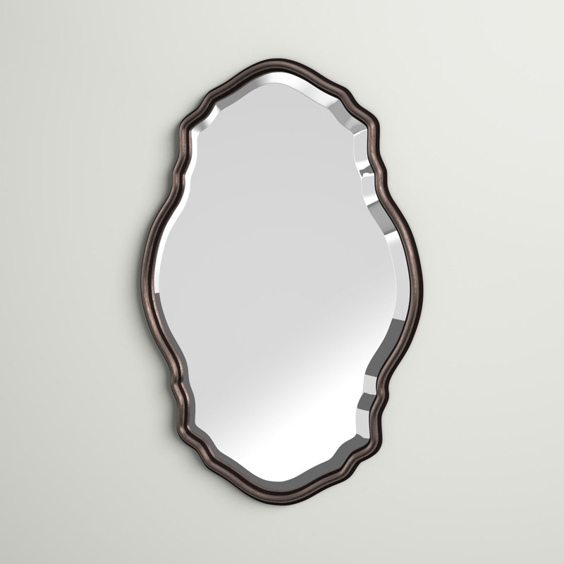 Oaklynn Wood Elongated Wall Mirror, Dark Bronze