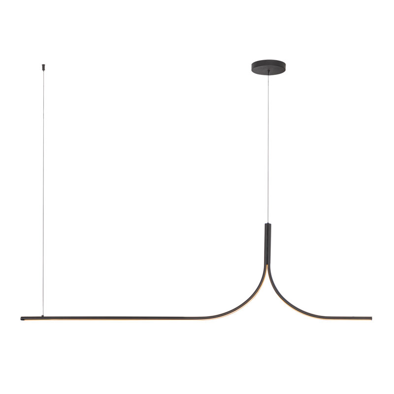 Luminaire suspendu fil 5 pi, Une lumière, H 137,63 po x l 59,13 po x P 1,25 po