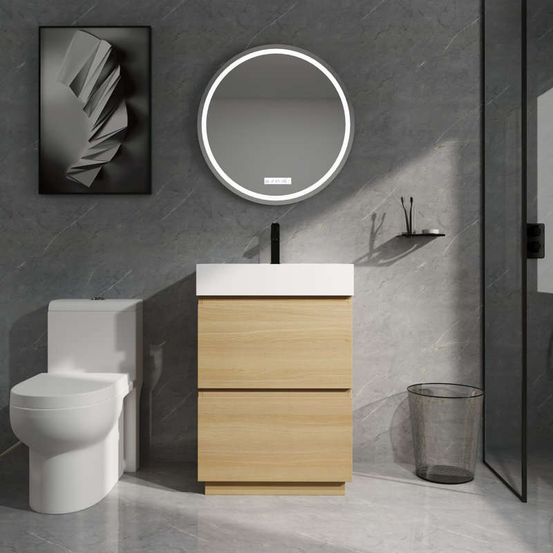 Ensemble de meuble-lavabo simple 24 po avec 2 tiroirs et design moderne 24 po, 23.64"