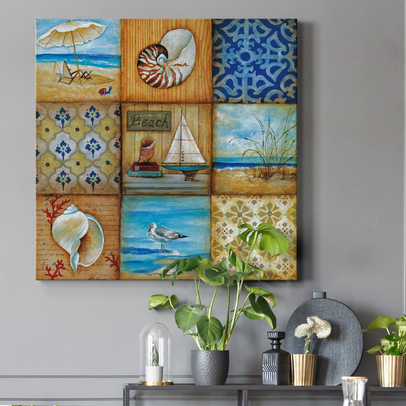 Beach Scenes - Impression sur toile tendue, H 40 po x l 40 po x P 1 po