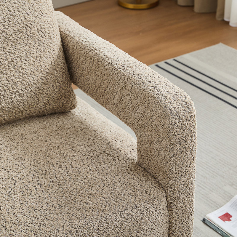 Chaise d'appoint pivotante carrée 29,13 po avec rotation à 360 °, Taupe