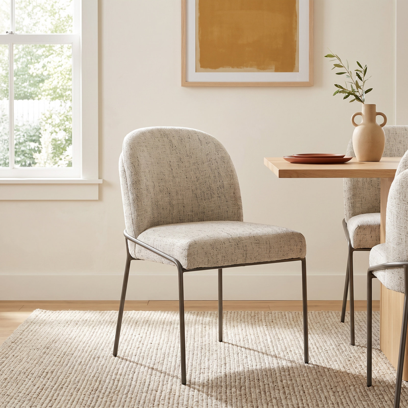 Laina Dining Chair, White Performance