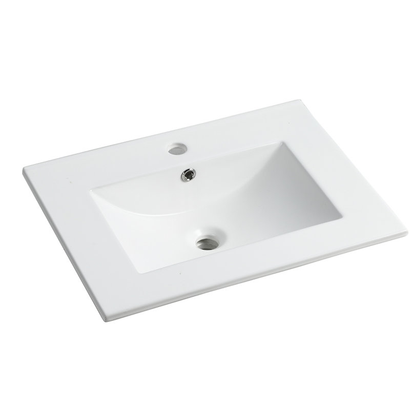 Évier de comptoir en céramique 24 po, conception exquise, épaisseur 0,81 po, profondeur 24,25 po, durabilité durable, profondeur, épaisseur