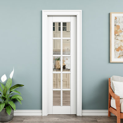 Ensemble de quincaillerie pour porte coulissante intérieure en verre transparent avec porte-gousset 10-Lite